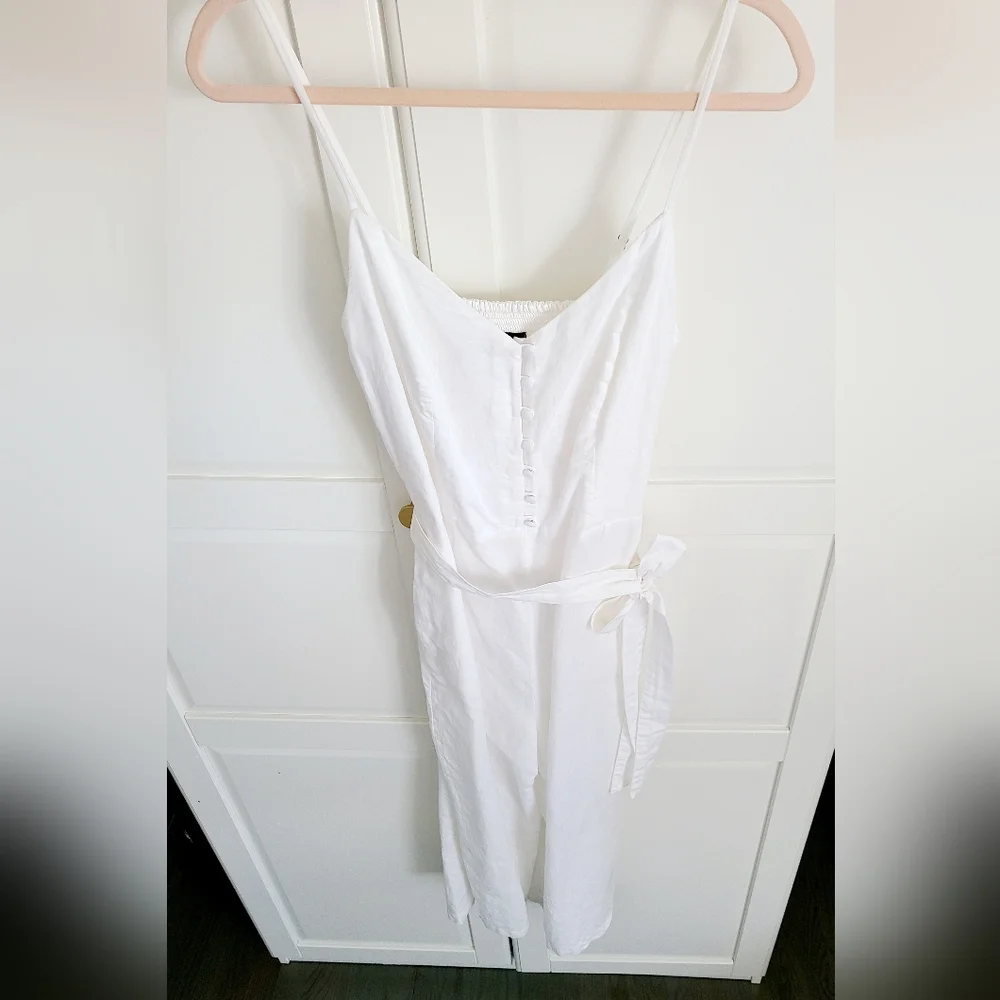 Banana Republic Wide Leg Cropped Linen Jumpsuit